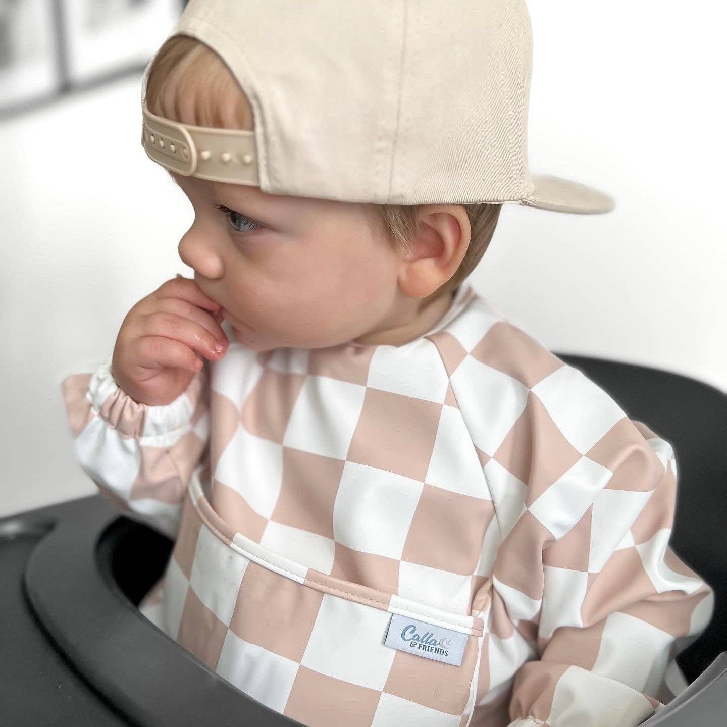 The Grayson Long Sleeve Bib - Checkered: Khaki