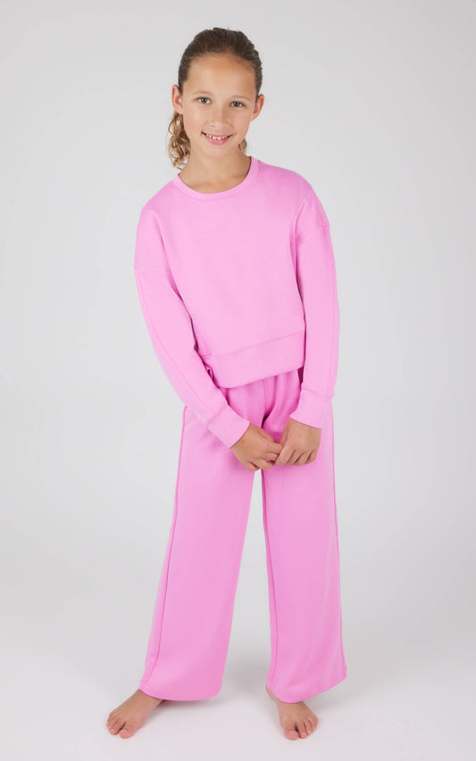 Girls Everyday Scuba Side Slit Pullover and Pant - Set: MOONLITE MAUVE