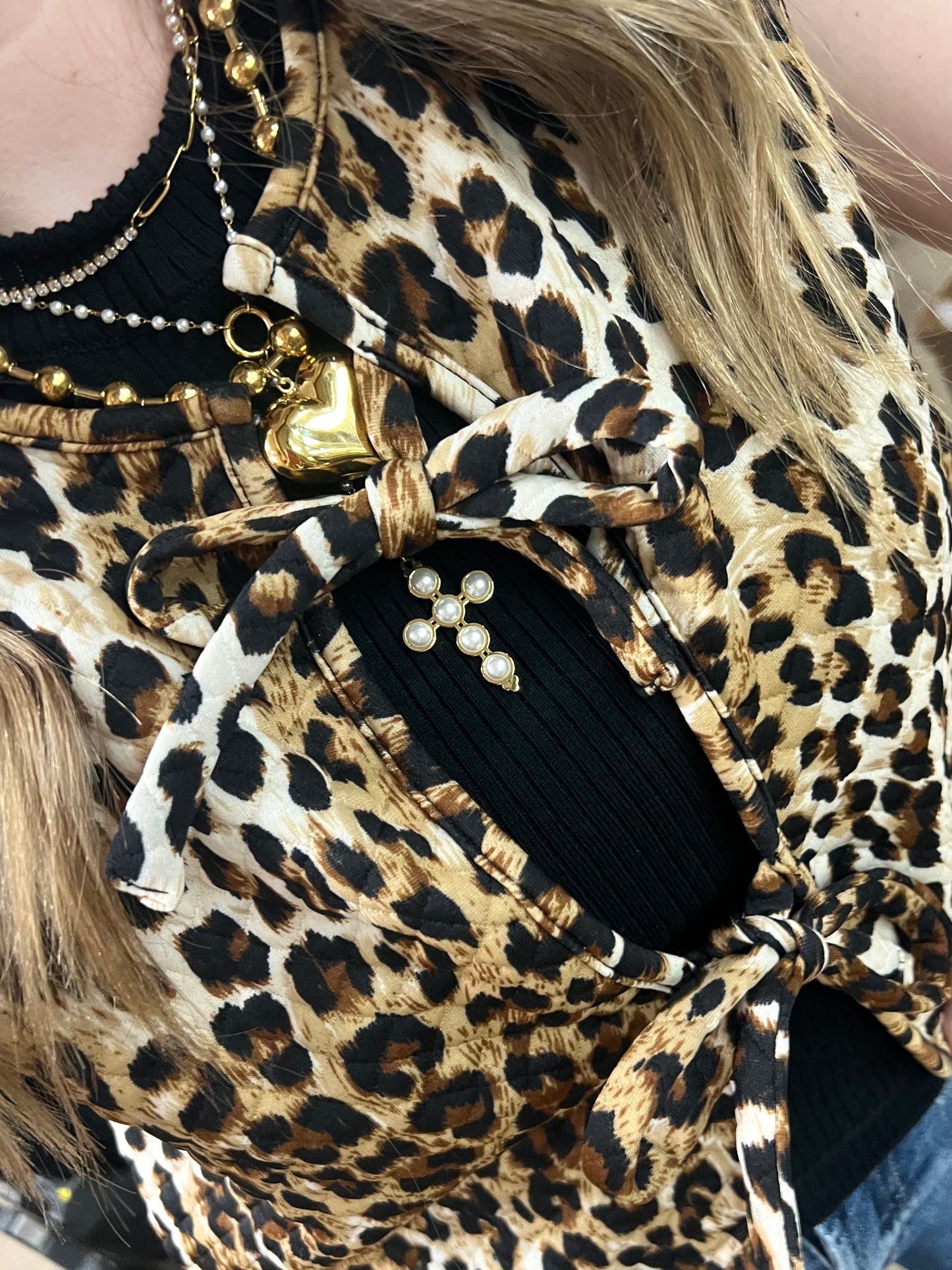Quilted Leopard vest