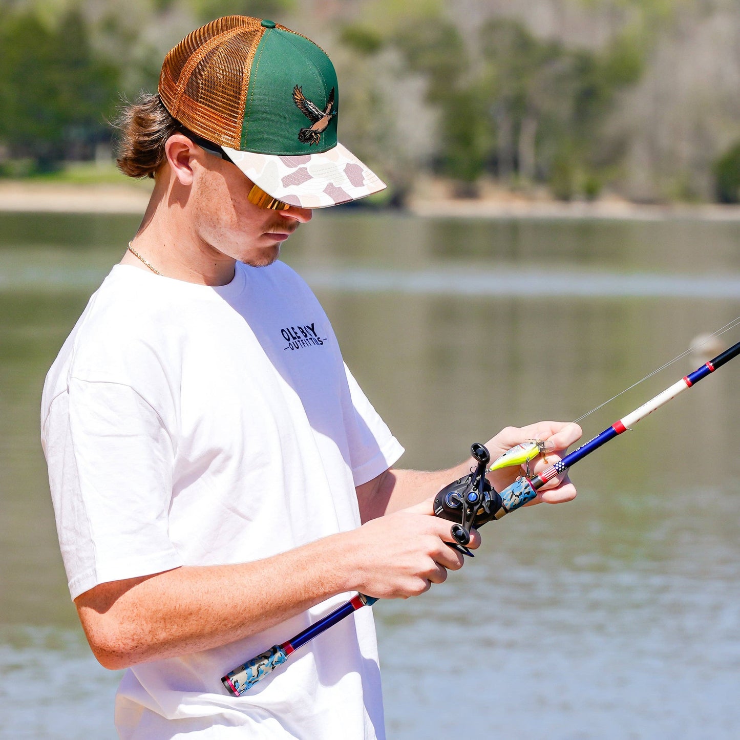 OLE BOY: Flying Mallard Camo Trucker Hat