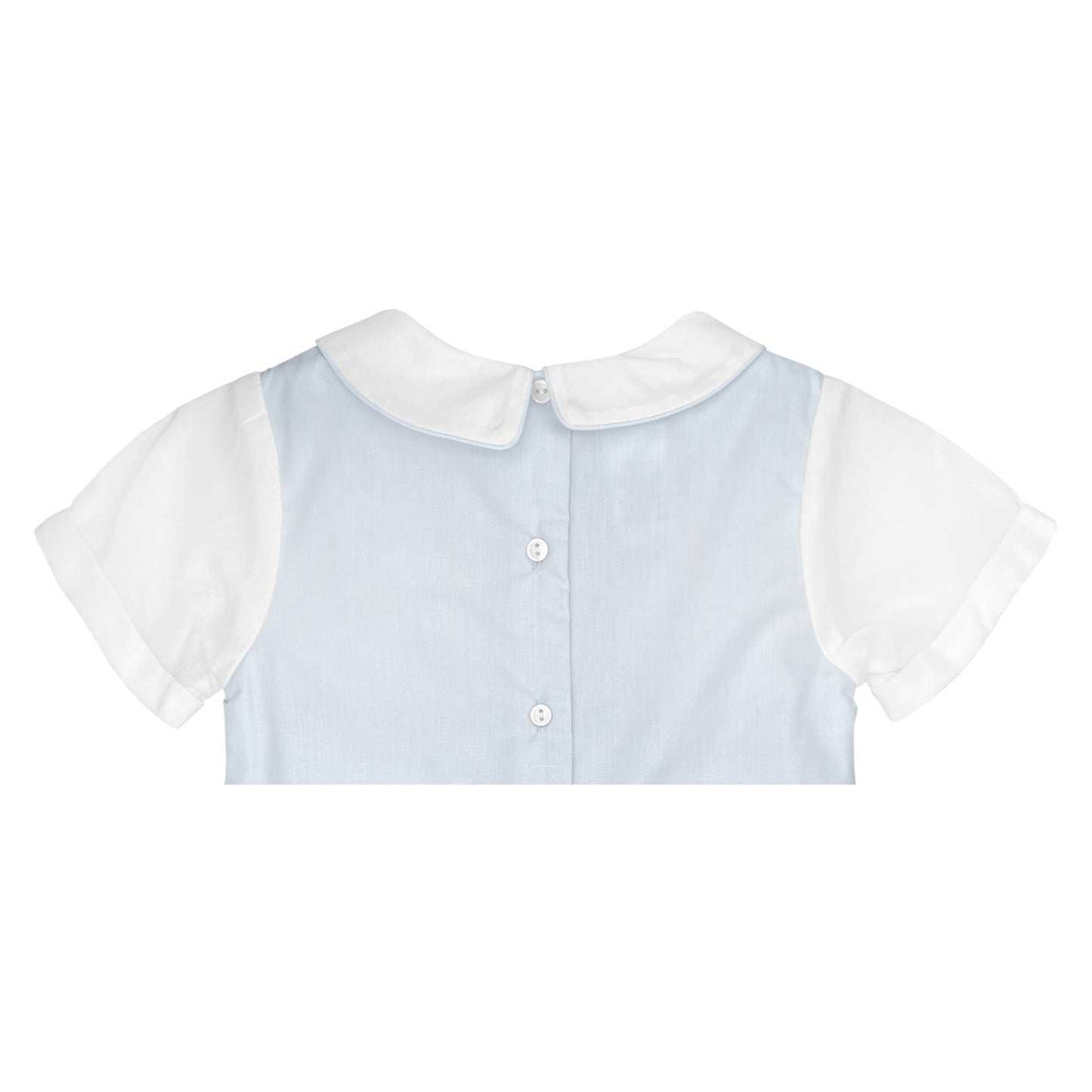 Baby boy Shortall with Pintucks and Side Tabs: Blue