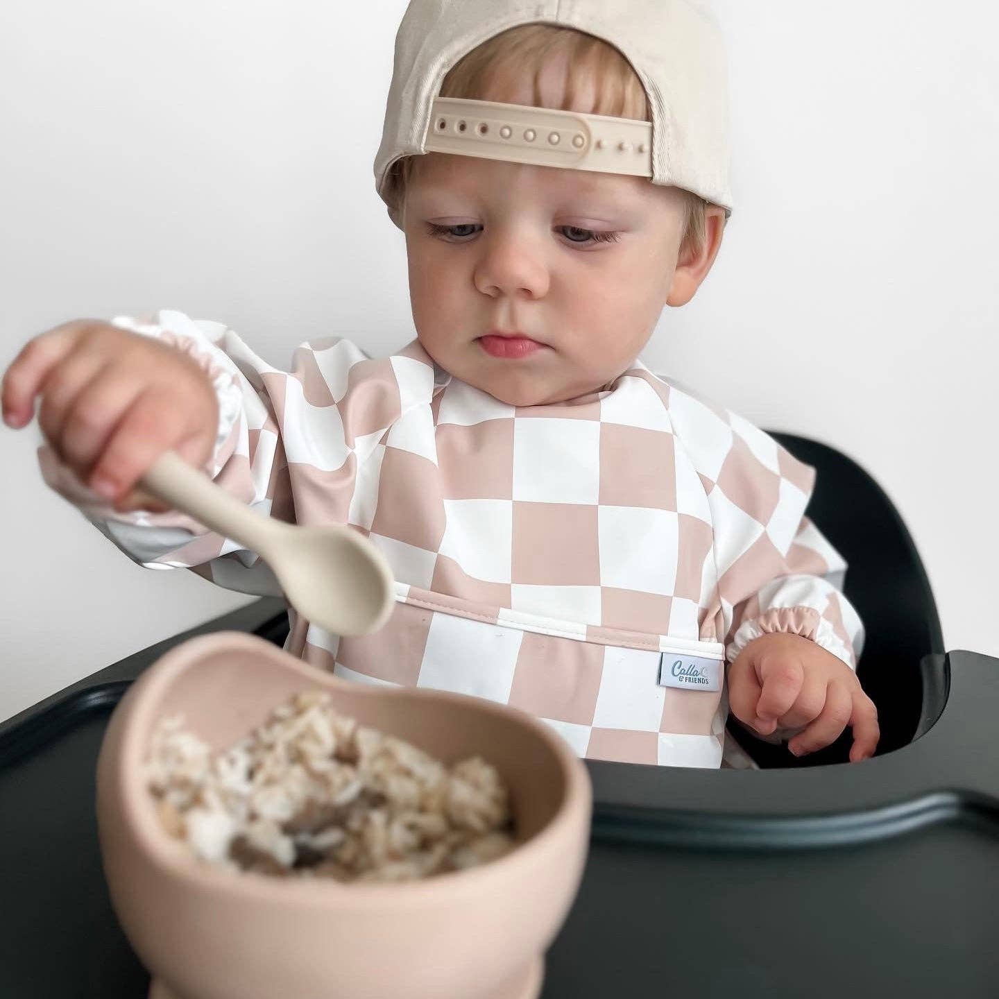 The Grayson Long Sleeve Bib - Checkered: Khaki