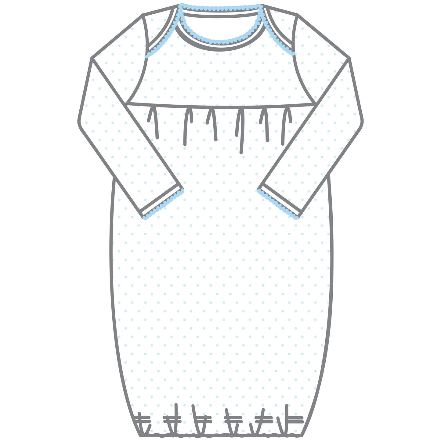 Mini Dots Gown - Blue: Blue