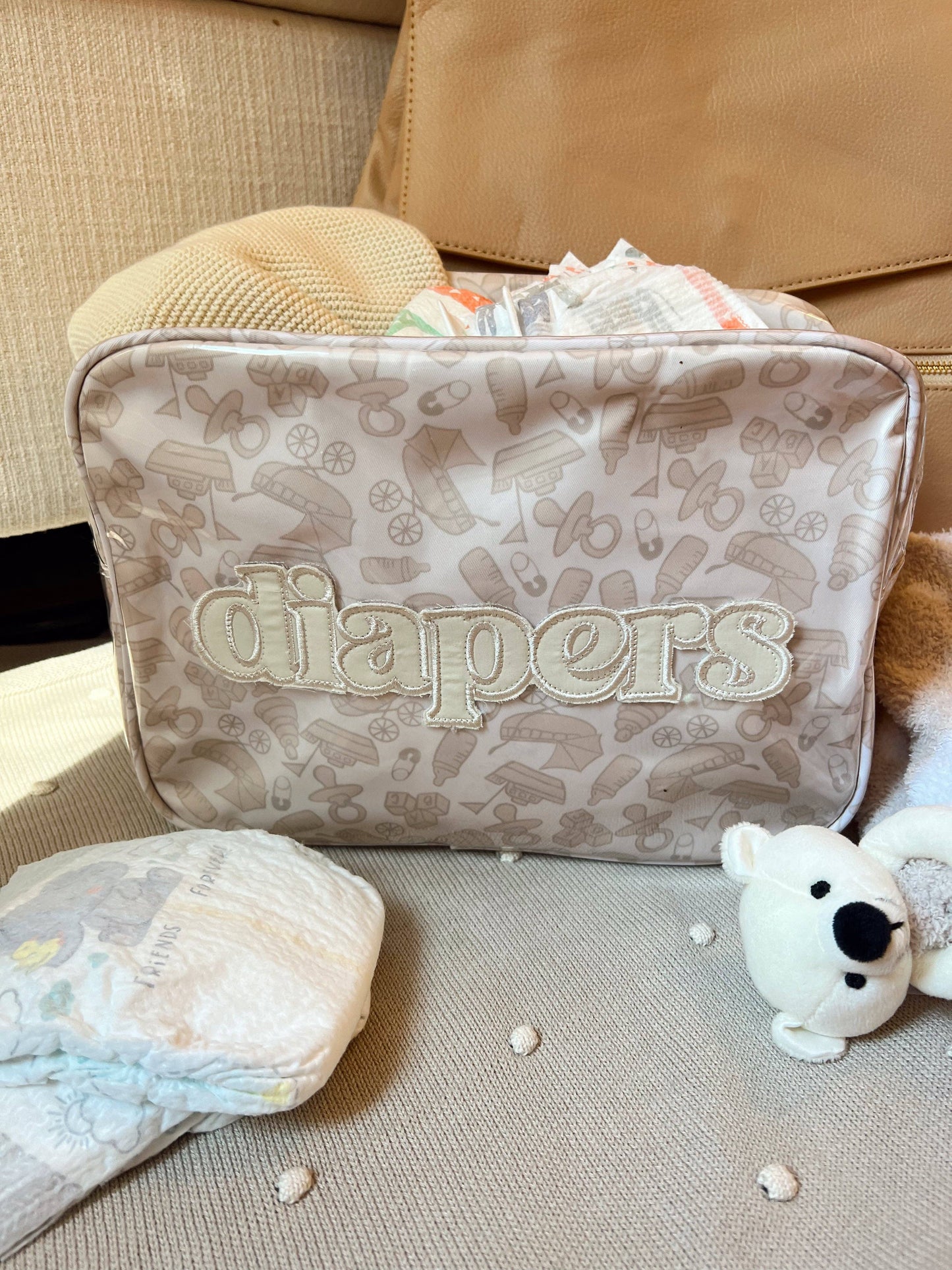 Diapers XL - Clear Coat Bag: Tan