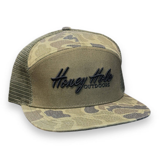 Honey Hole 7 Panel Flatbill - Heritage - Duck Camo