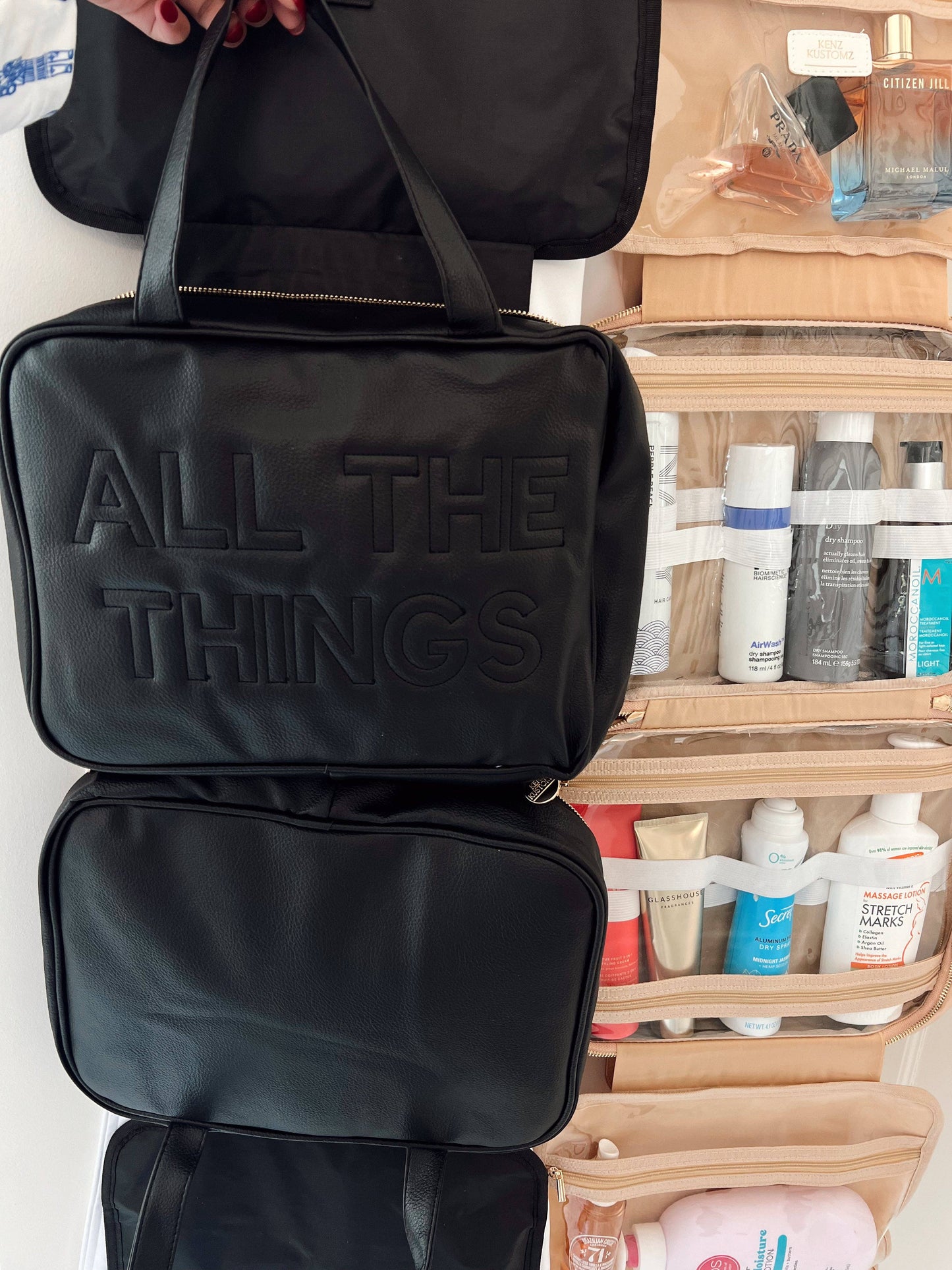 All The Things - Leather Hanging Bag: Black Leather