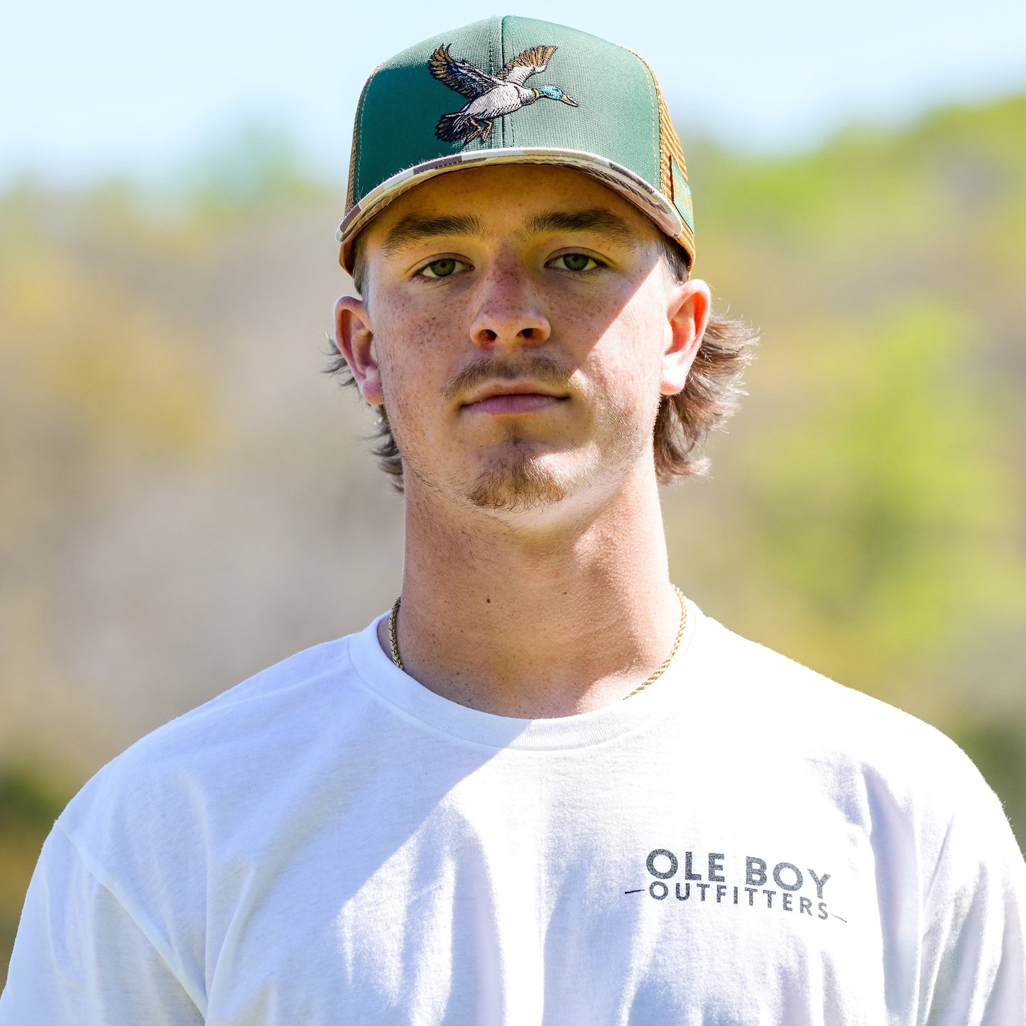 OLE BOY: Flying Mallard Camo Trucker Hat