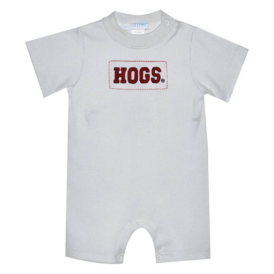 Arkansas Razorbacks Smocked Knit Short Sleeve Romper