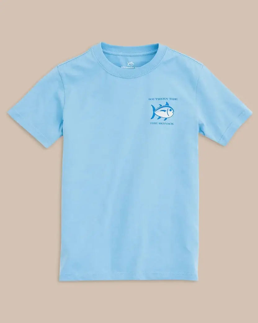 Youth southern tide Classic Skipjack Tee: Ocean Channel