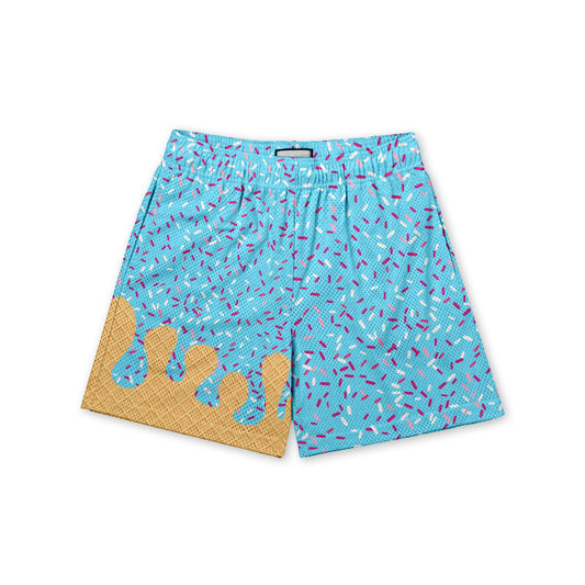 Baseball Ice Cream Drip Shorts blue