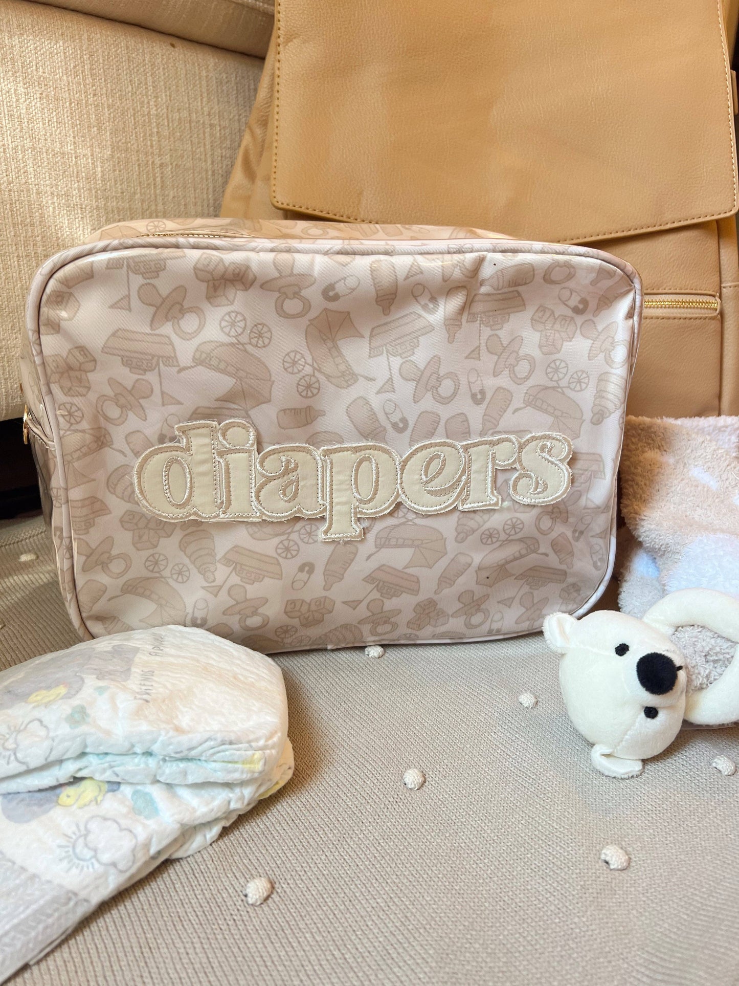 Diapers XL - Clear Coat Bag: Tan