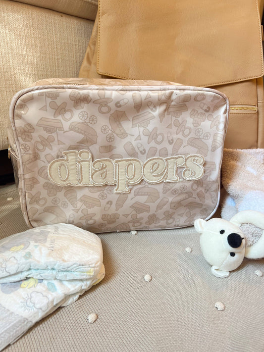 Diapers XL - Clear Coat Bag: Tan