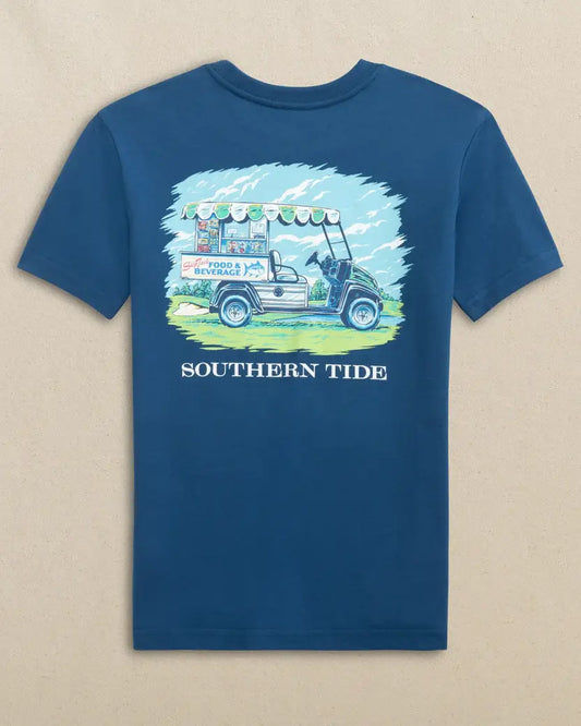 Youth southern tide Skipjack Food and Beverage Cart Tee: Nautical Blue
