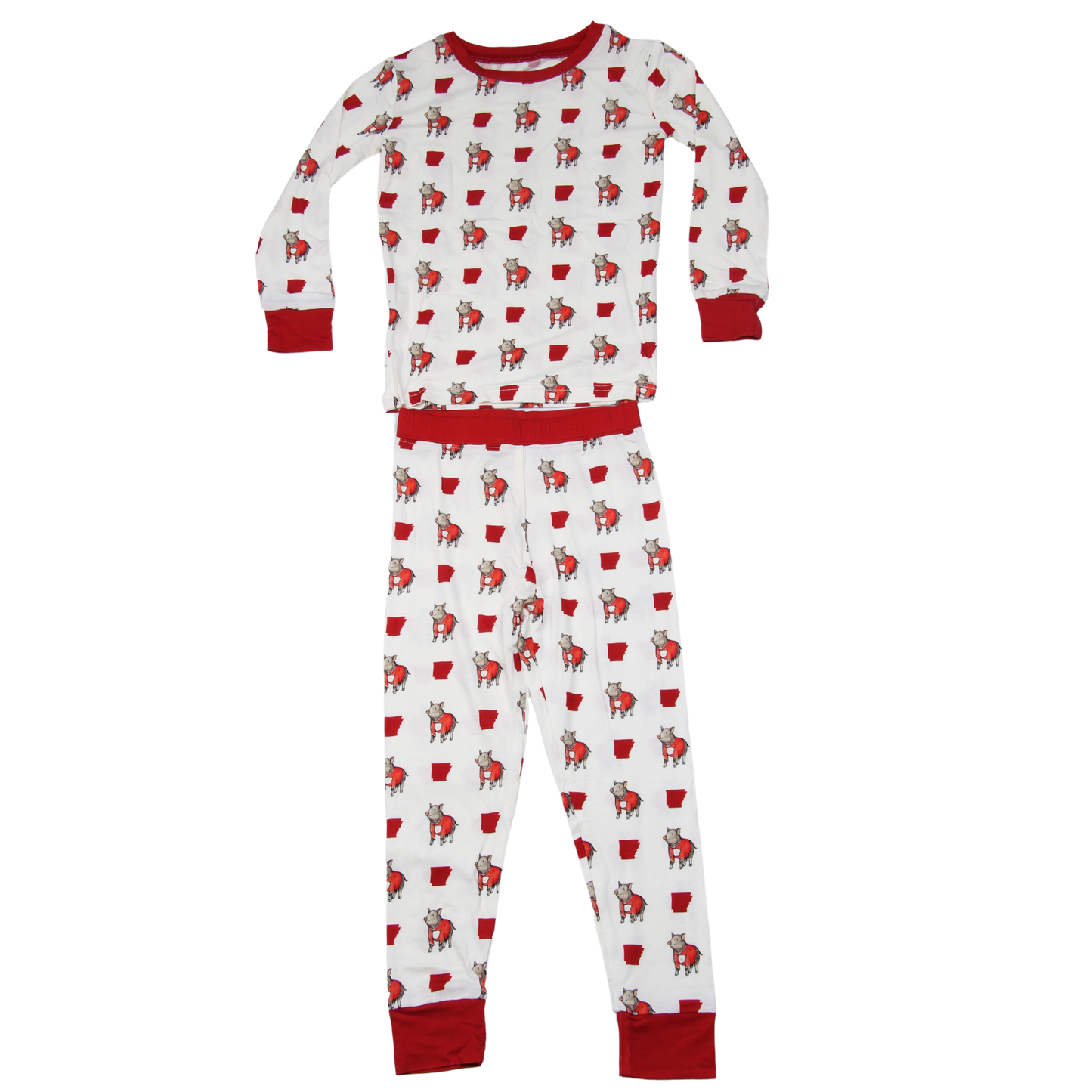 Arkansas Shape Wild Boar Unisex Kids Pajamas