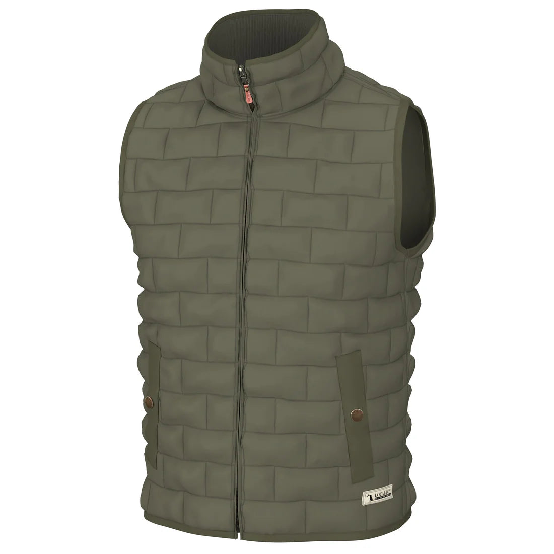 Local Boy- Youth Brick quilted vest- moss