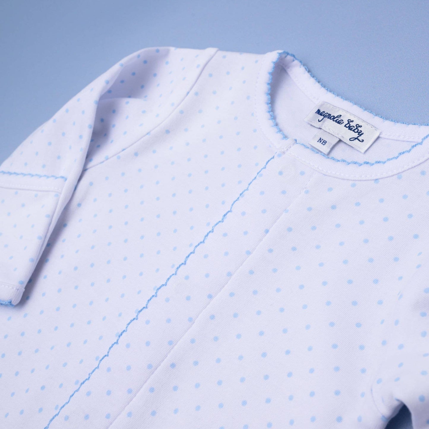 Mini Dots Footie - Blue: