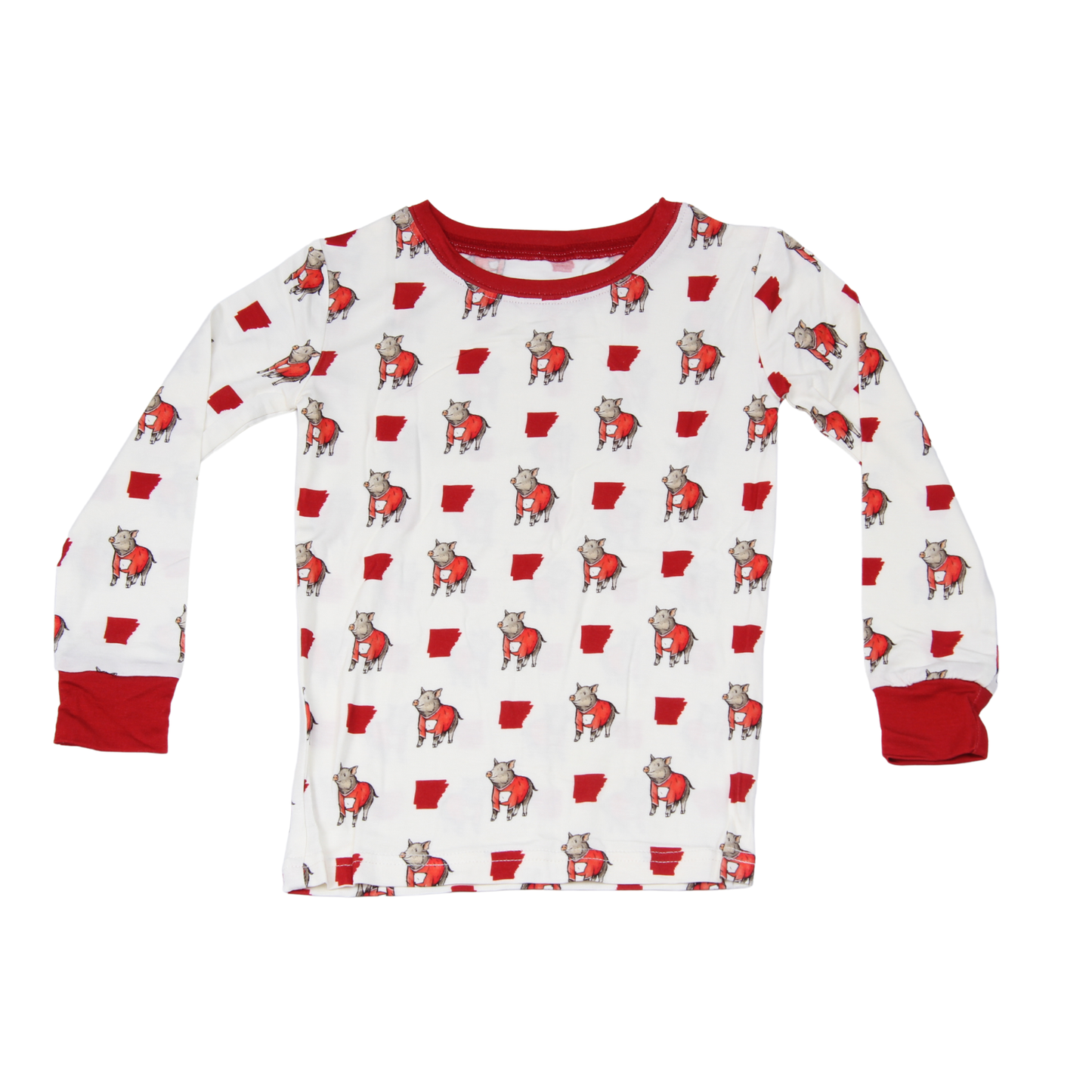 Arkansas Shape Wild Boar Unisex Kids Pajamas
