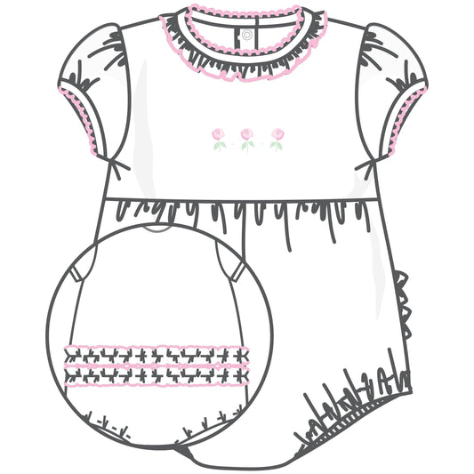 Juliette's Classics Ruffle Short Sleeve Bubble pink