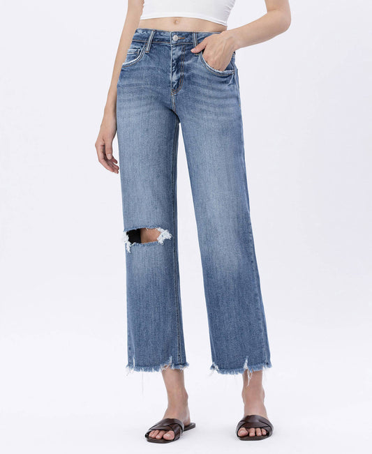 HIGH RISE SLIM WIDE JEANS LV1143: TOP-NOTCH