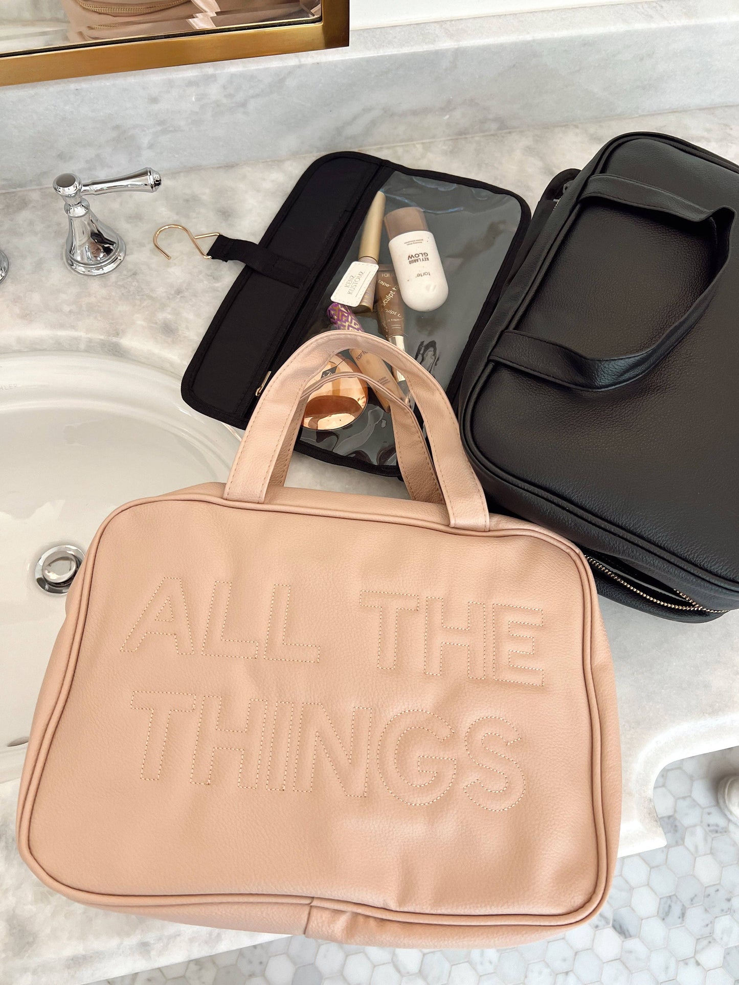 All The Things - Leather Hanging Bag: Black Leather