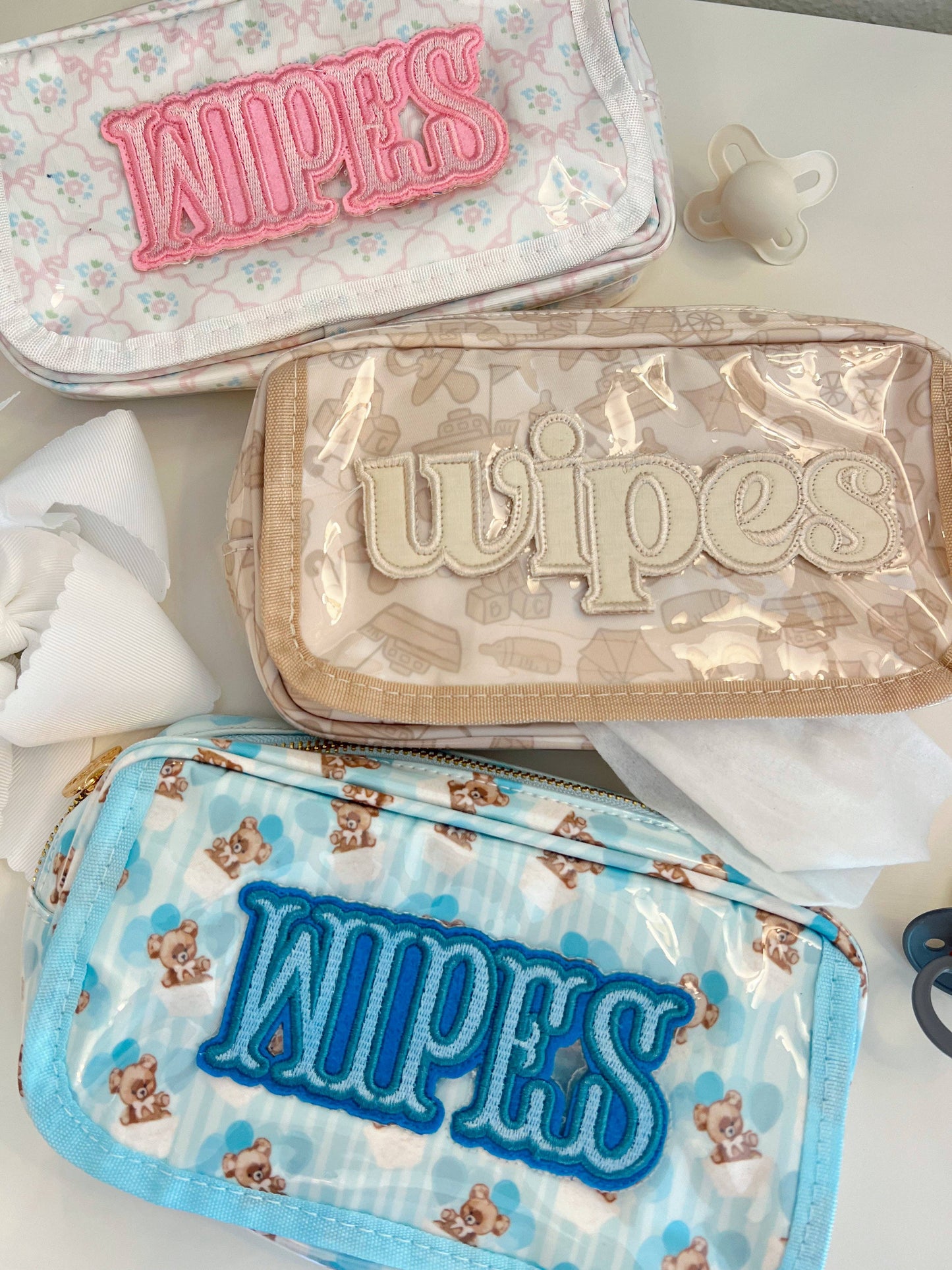 Wipes Pouch - Clear Coat Bag: Tan