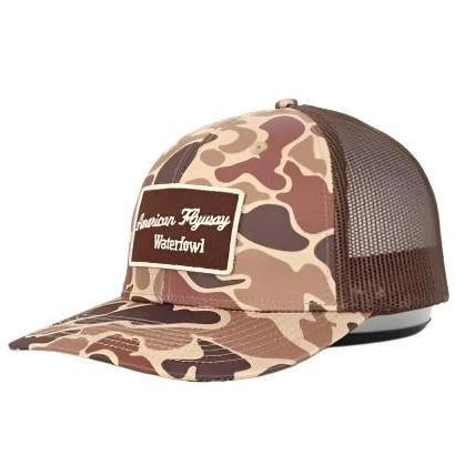 AMERICAN FLYWAY WATERFOWL
Brown Old School AFW Style w- Brown Patch and Brown Mesh