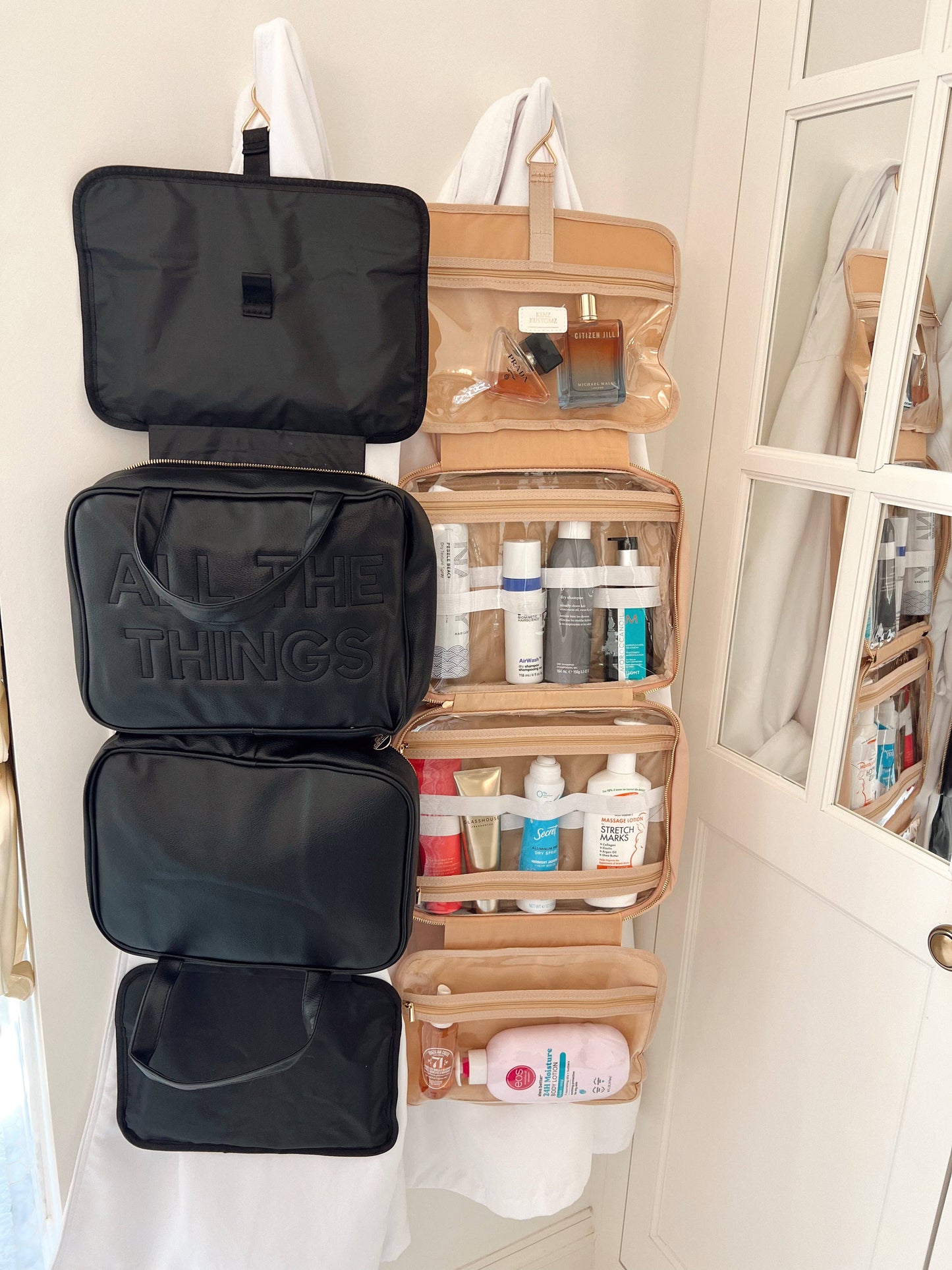 All The Things - Leather Hanging Bag: Black Leather