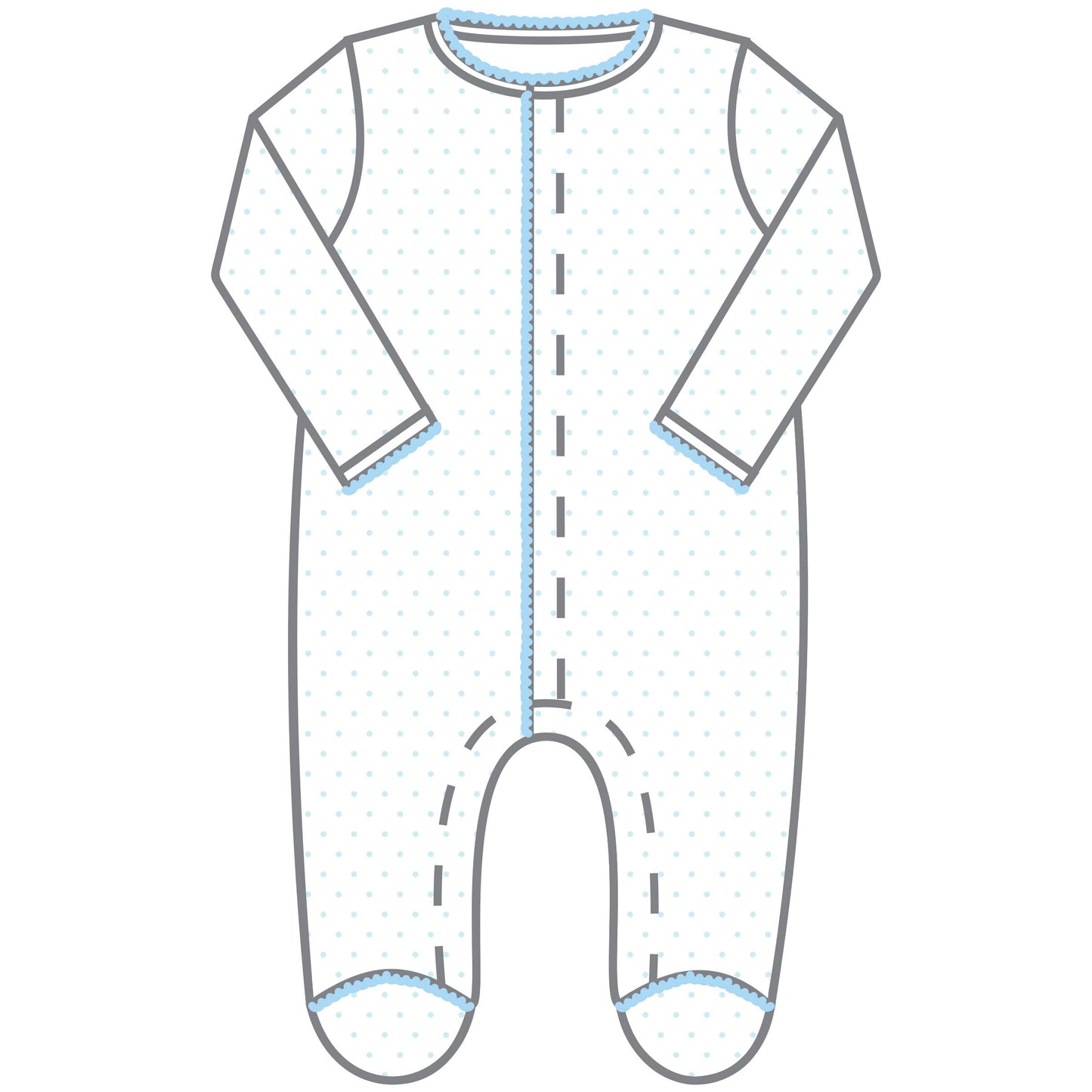 Mini Dots Footie - Blue: