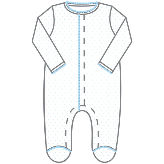 Mini Dots Footie - Blue: