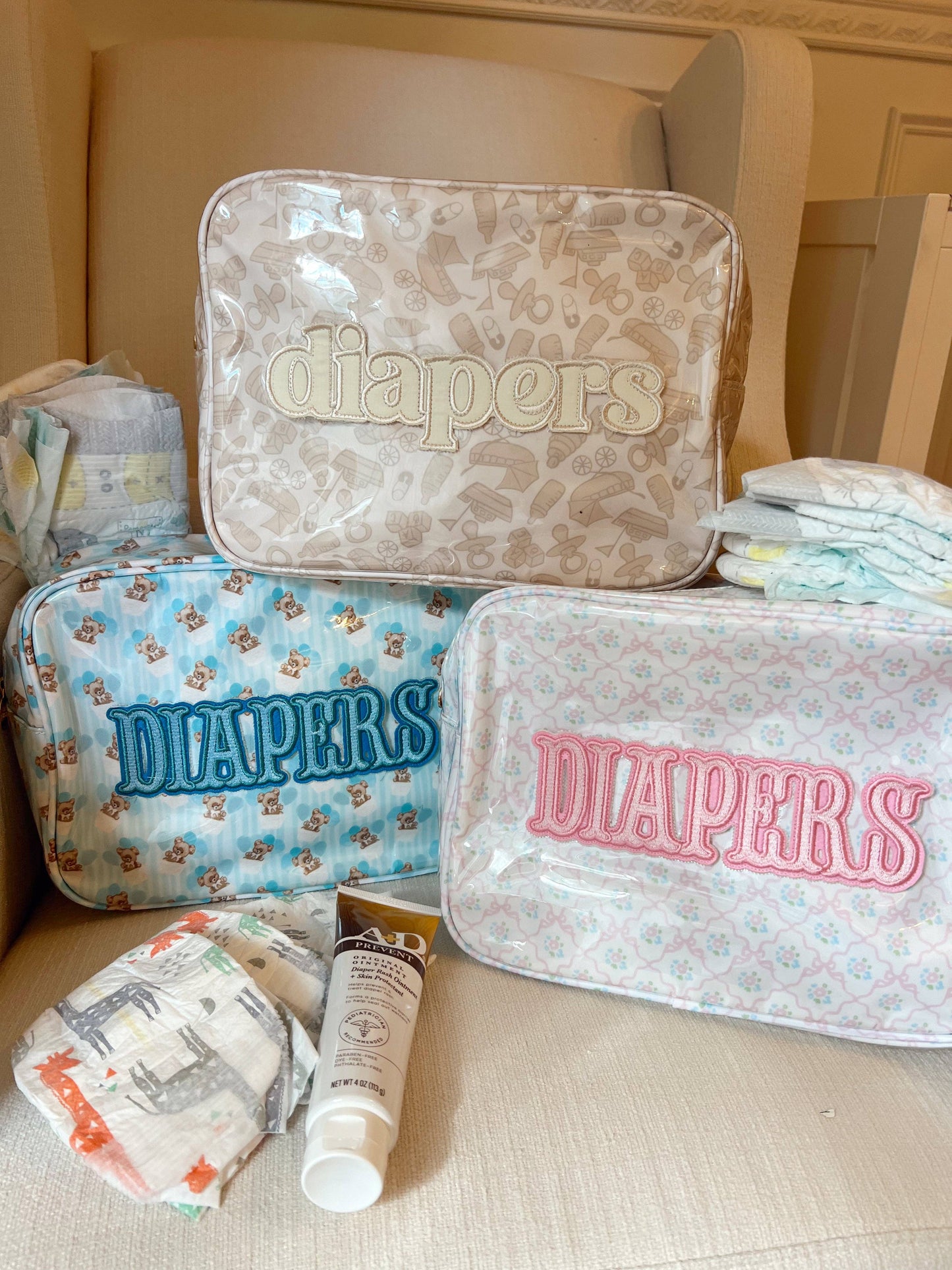 Diapers XL - Clear Coat Bag: Tan