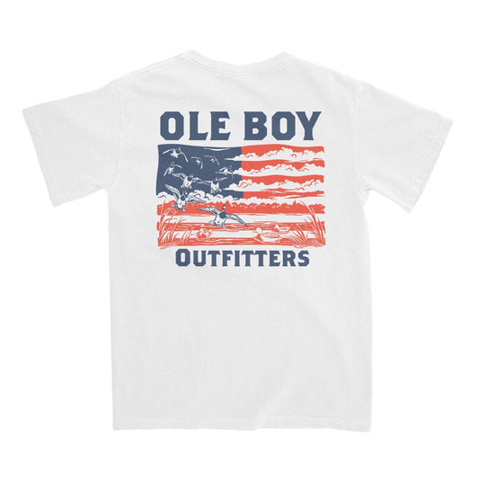 OLE BOY: Patriotic Mallard Pocket Tee