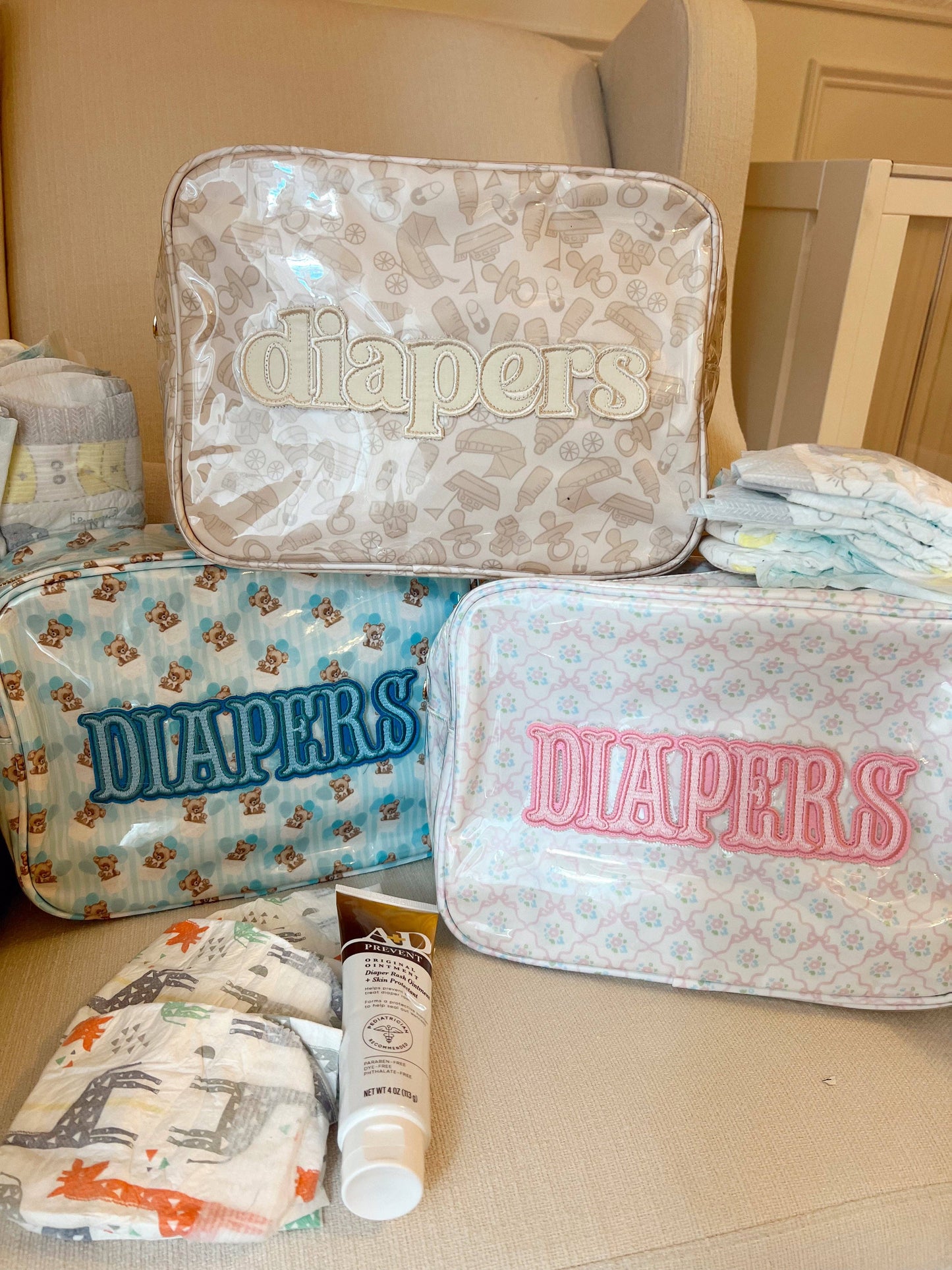 Diapers XL - Clear Coat Bag: Tan