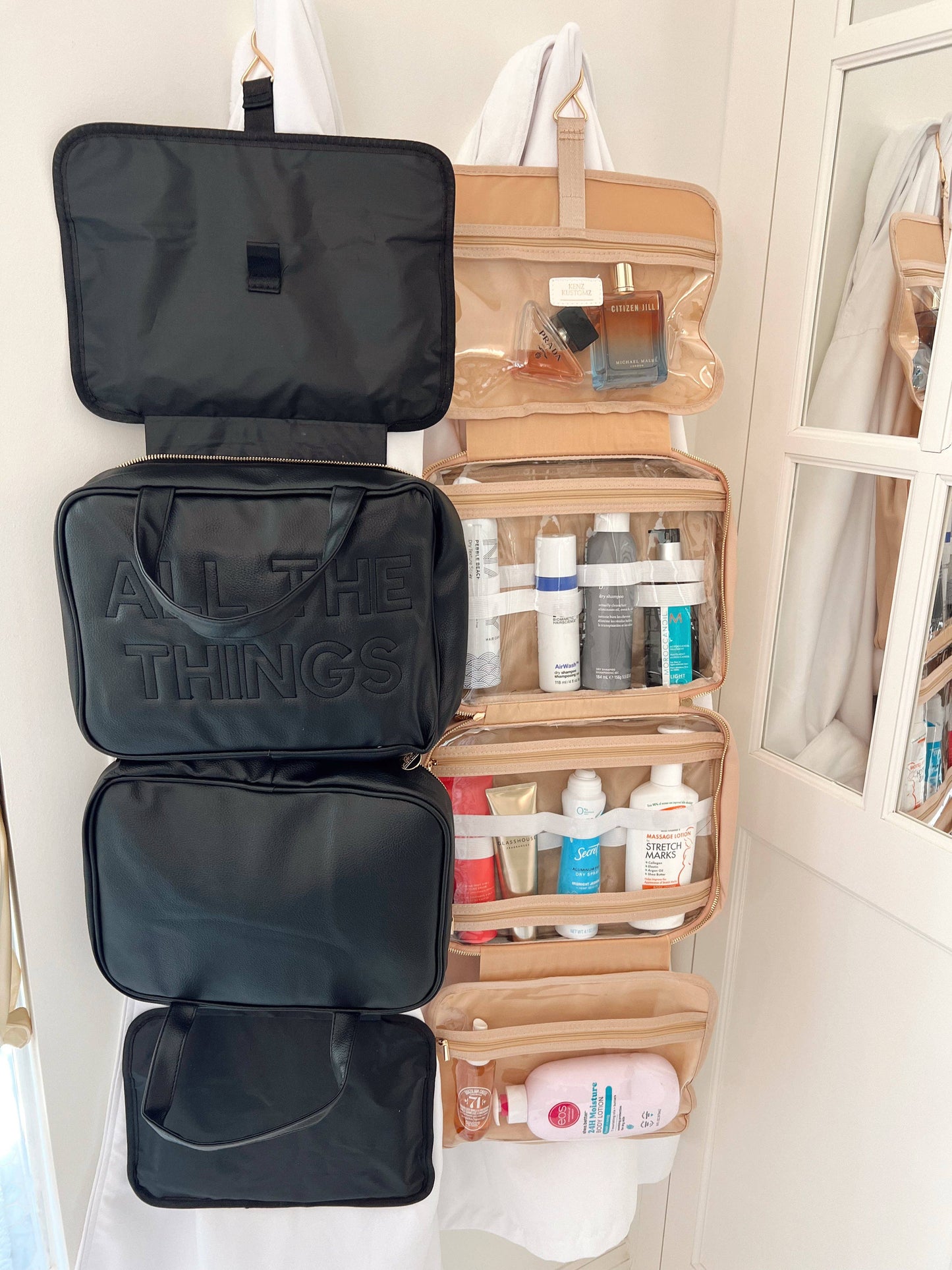 All The Things - Leather Hanging Bag: Black Leather