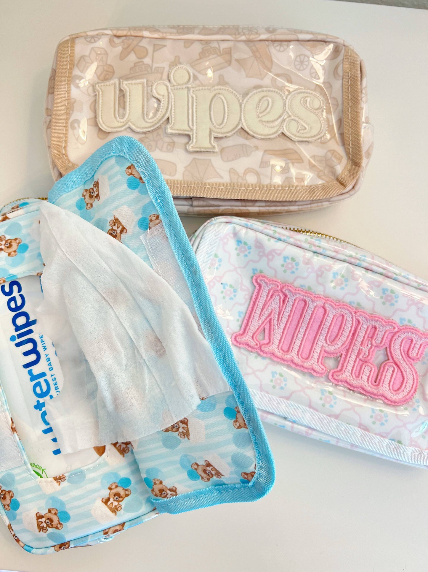 Wipes Pouch - Clear Coat Bag: Tan