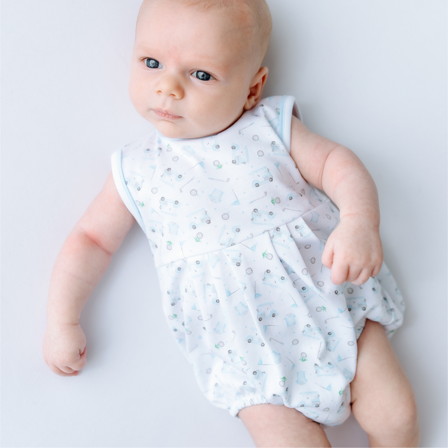 Little Golfer Print Bubble - blue