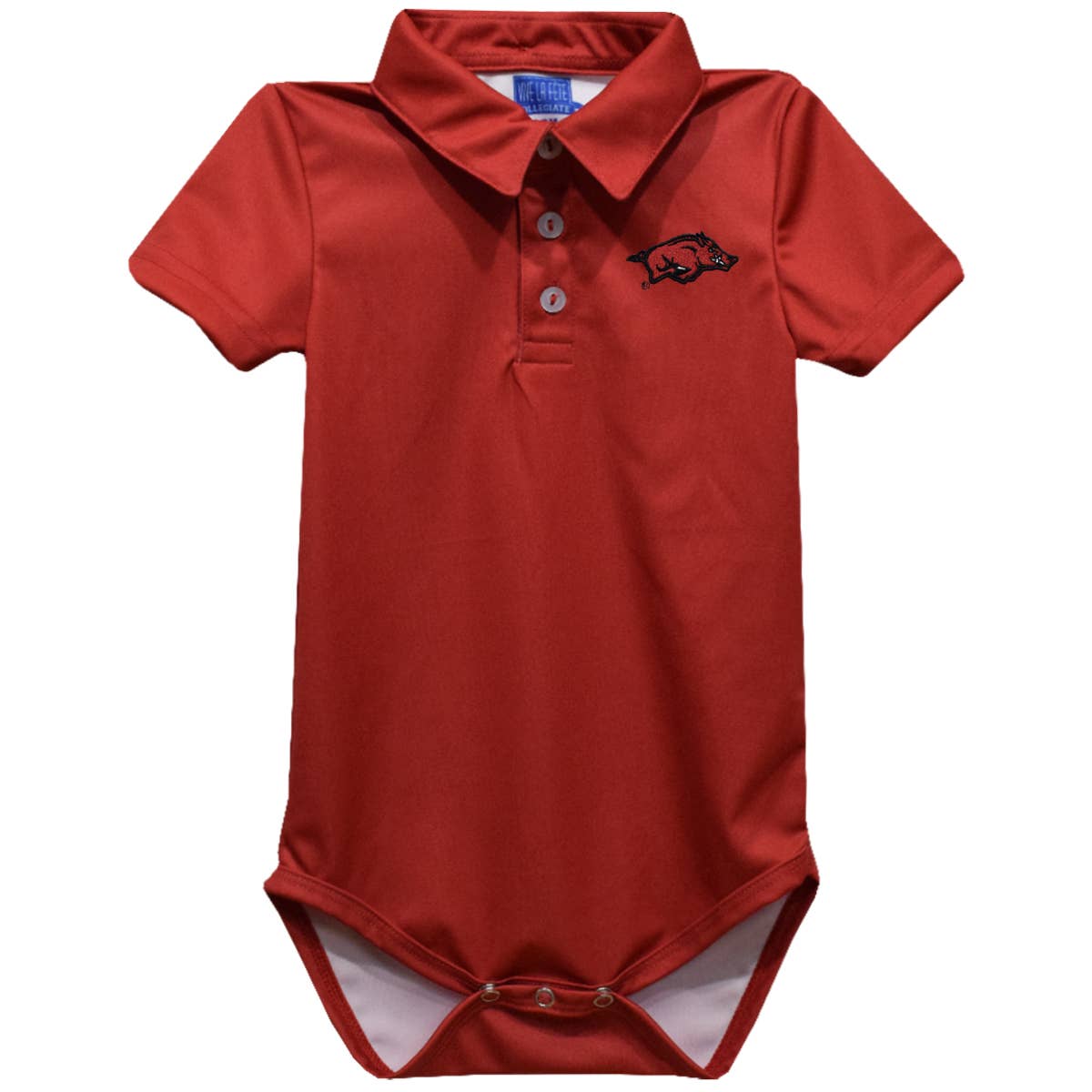 Arkansas Razorbacks Embroidered Red Solid Polo Onesie