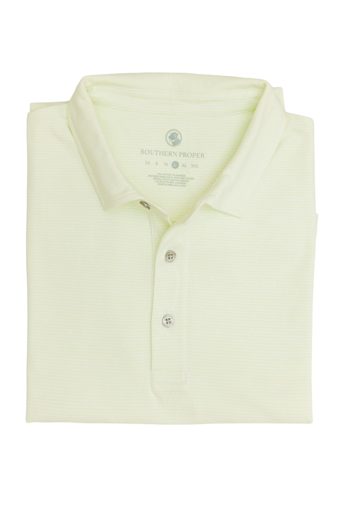 Tensaw Stripe Polo: Lime: Southern Proper