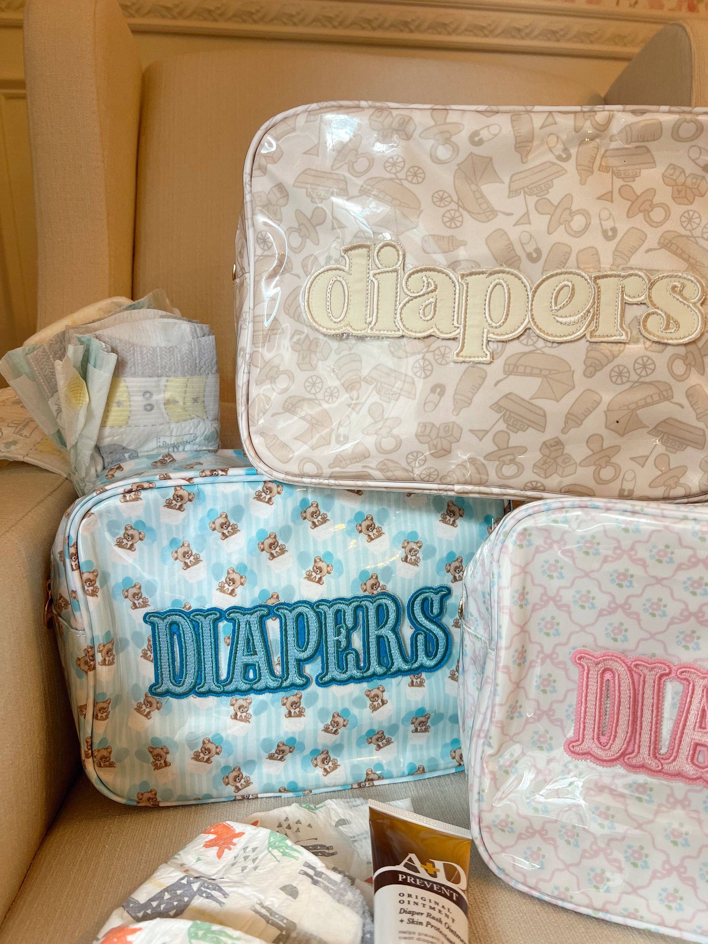 Diapers XL - Clear Coat Bag: Tan