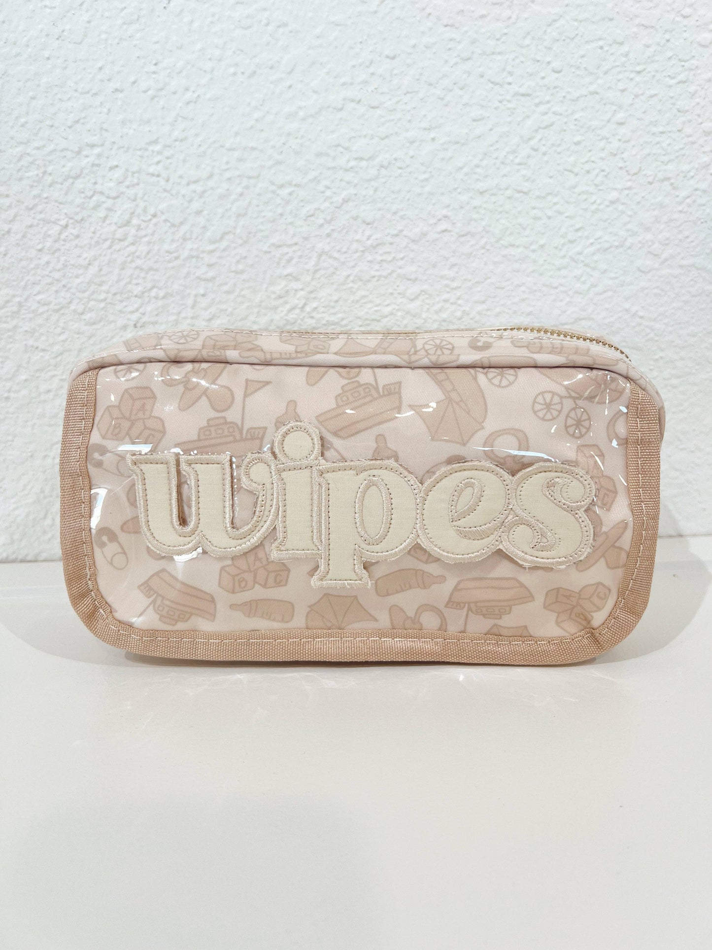 Wipes Pouch - Clear Coat Bag: Tan