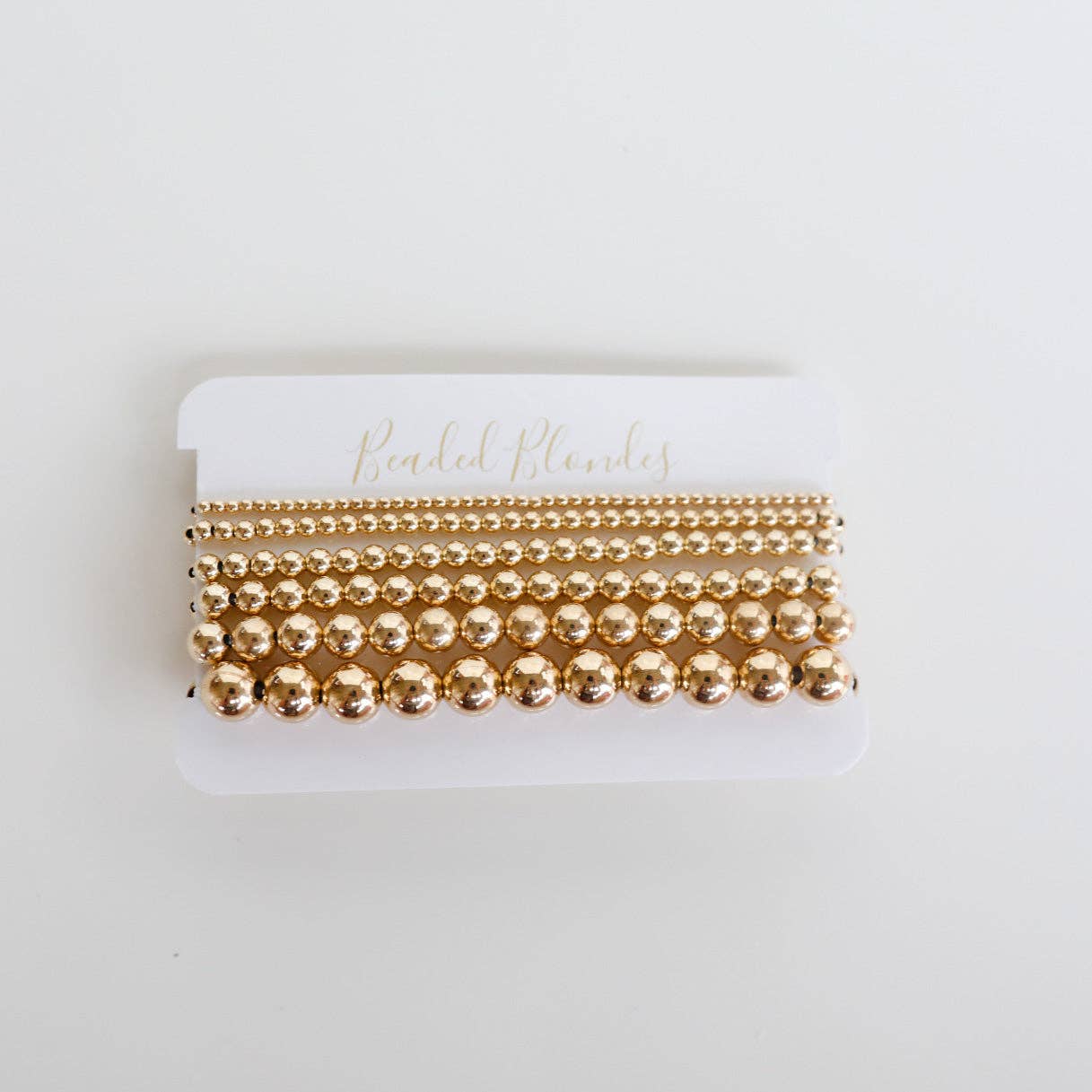 Beaded Blonde 2MM Gold Beaded Bracelet