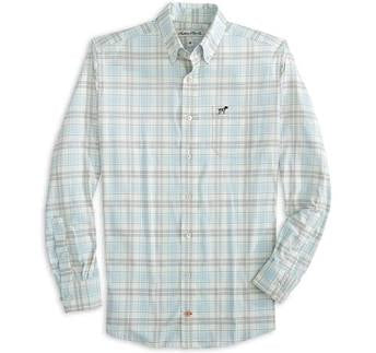 Southern Point- YOUTH HADLEY LUXE LITE BUTTON DOWN- anchor down plaid