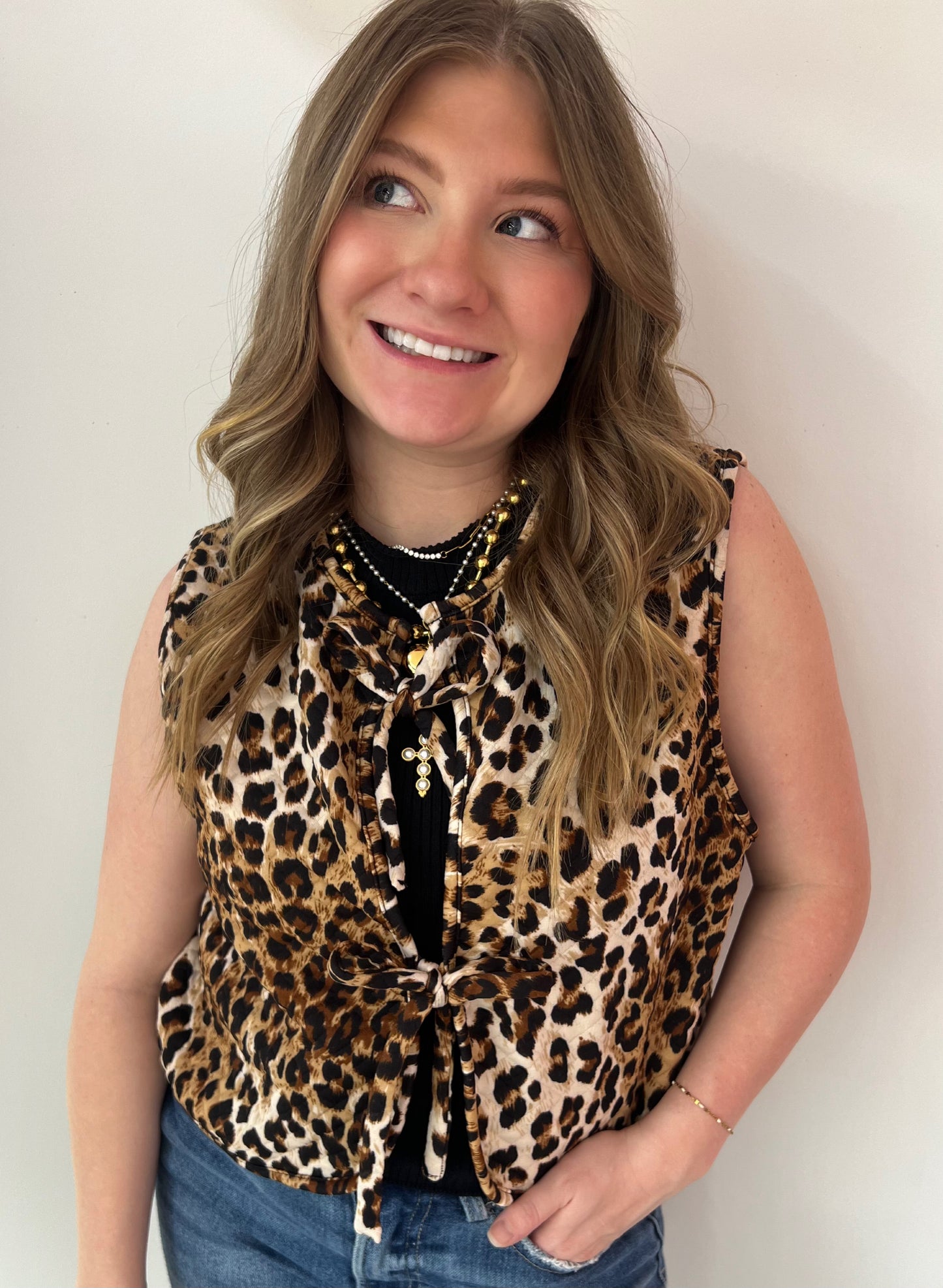 Quilted Leopard vest