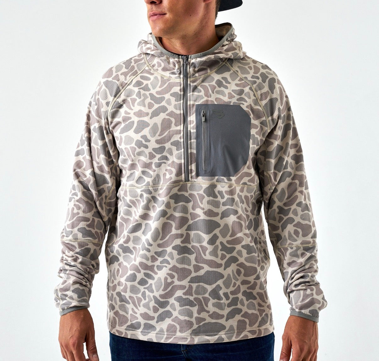 Burlebo blaze tech quarter zip - classic deer camo