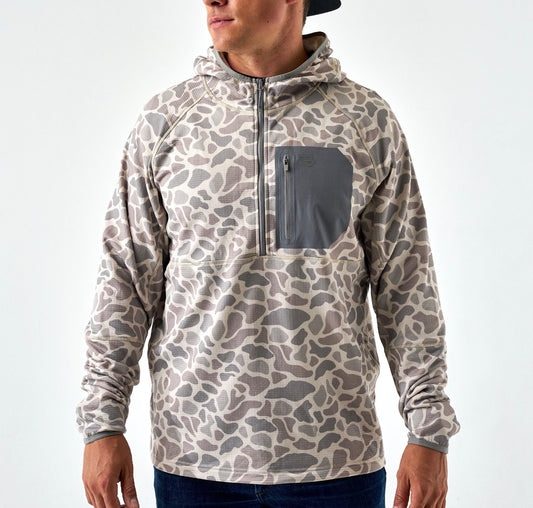 Burlebo blaze tech quarter zip - classic deer camo