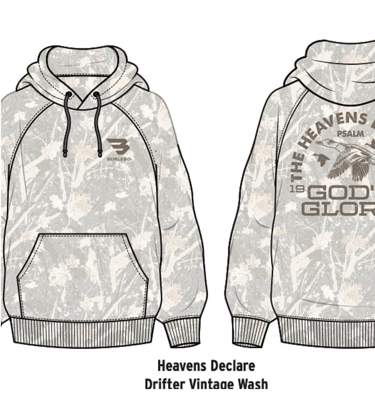Burlebo youth vintage washed graphics hoodie - heavens declare