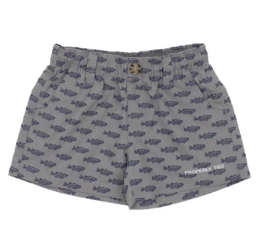 Properly Tied Boys Mallard Shorts - spotted bass