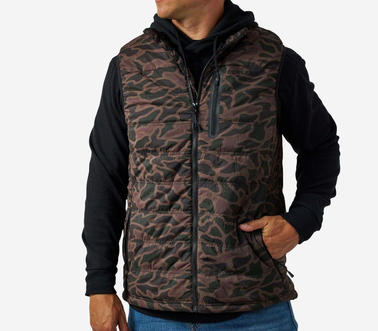Burlebo puffer vest - Bendita camo