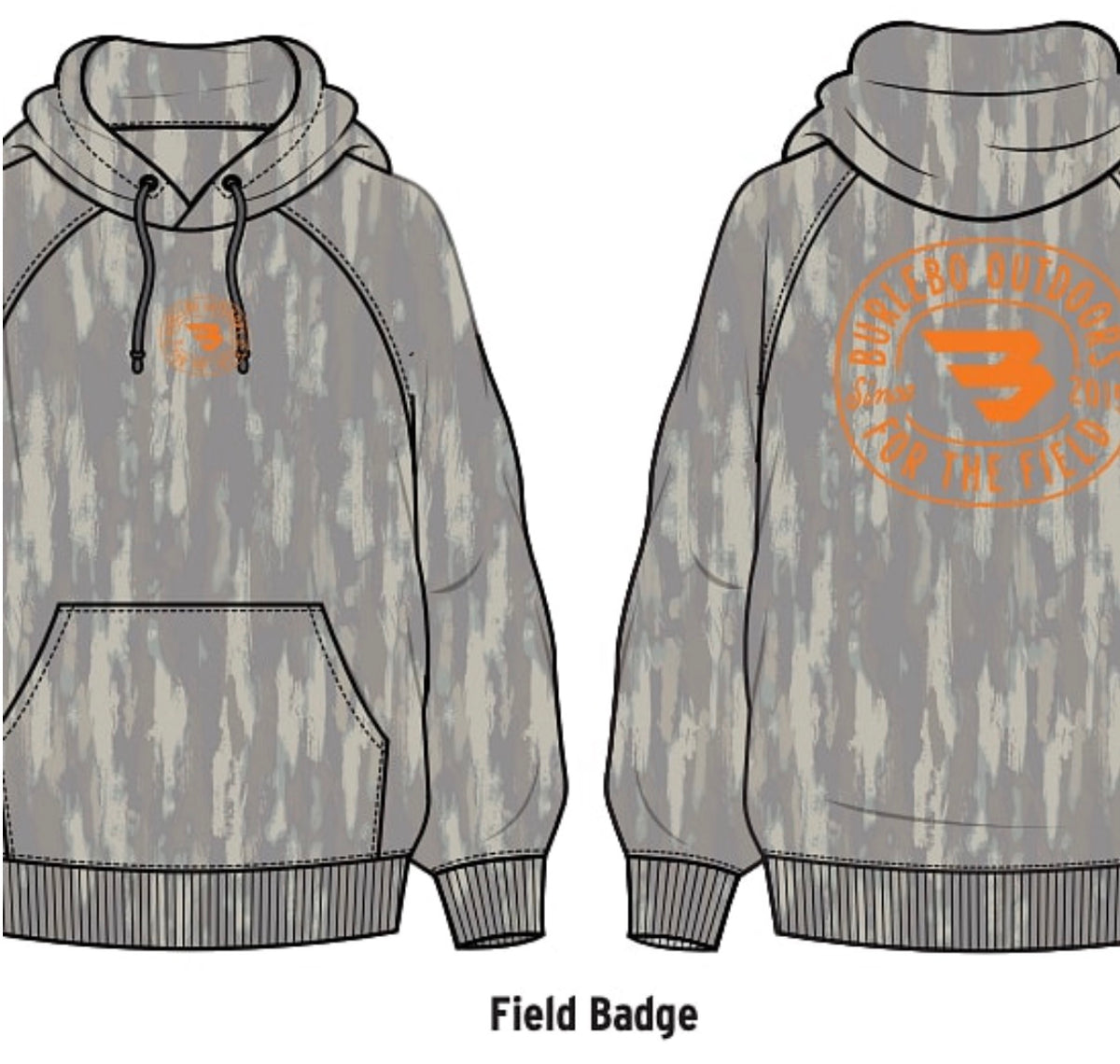 Burlebo vintage washed graphic hoodie - field badge