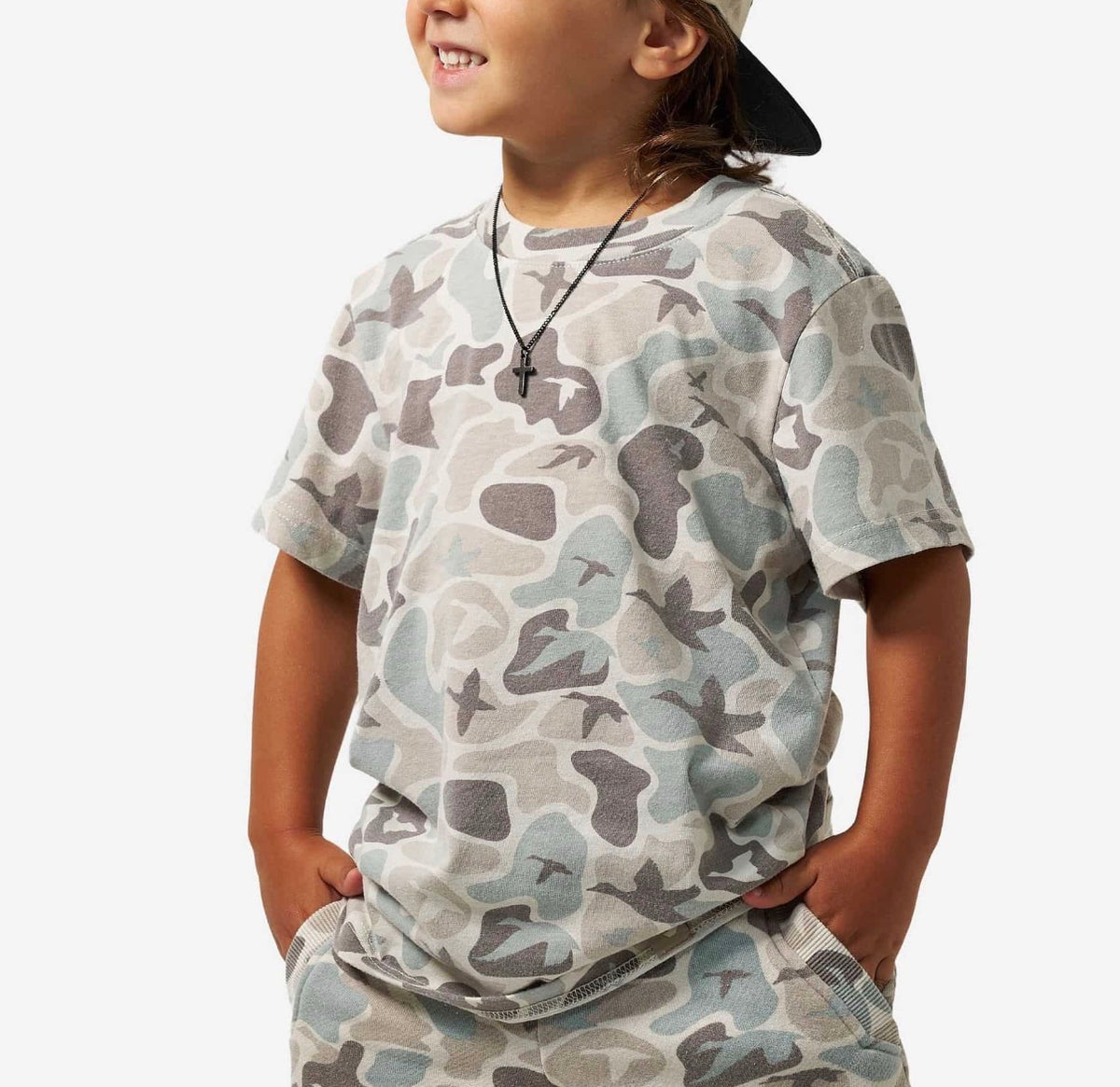 Burlebo youth vintage washed tee - mallard mayhem camo