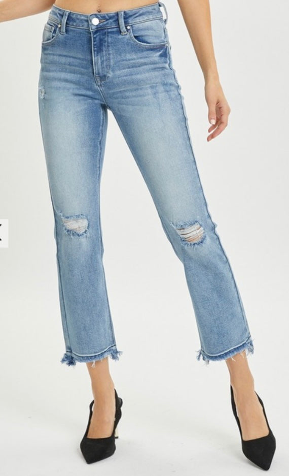 Risen jeans HIGH RISE DISTRESED STRAIGHT JEANS RDP5587